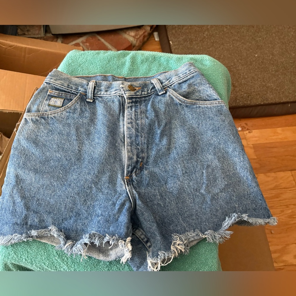 Wrangler Blue Jean Shorts with Distressed Frayed Hem